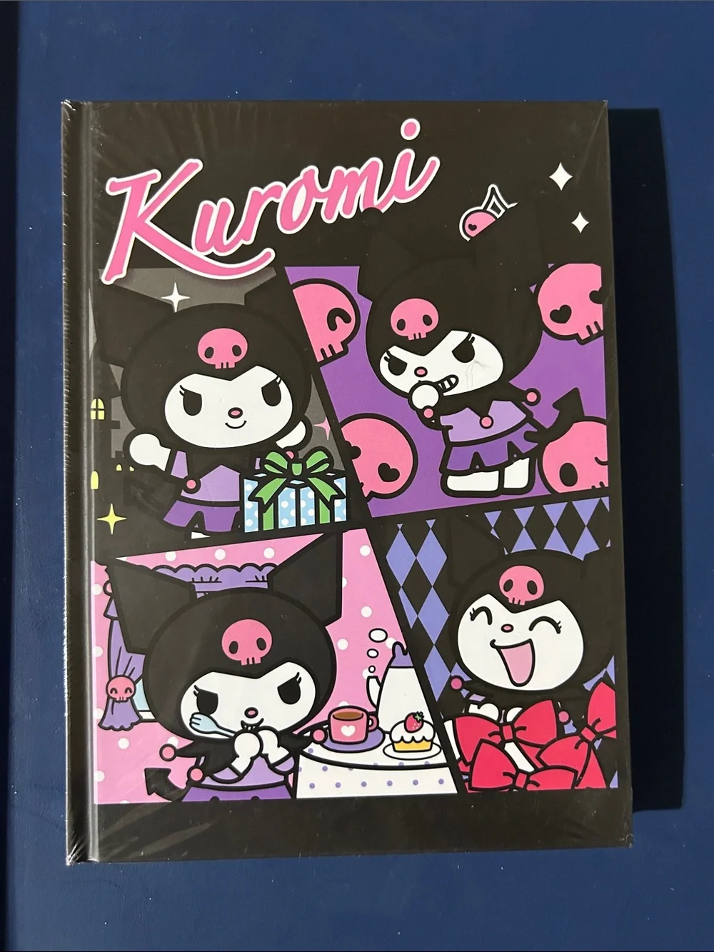 Kuromi Character Hardcover Notebook - Black & Pink